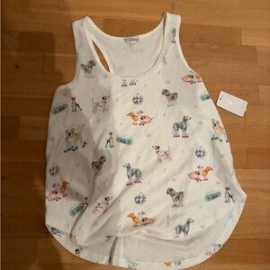P.J. Salvage White Tank Top with Playful Print